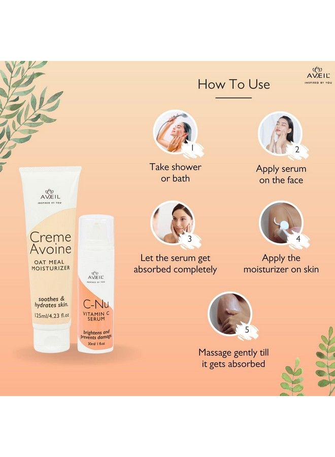 AVEIL Creme Avoine Moisturiser 125 Ml & Cnu Vitamin C Serum 30 Ml Combo Pack; For Soothing & Hydrating; For Radiant Glowing Skin & Effective Skin Brightening; For All Skin Types; Combo Pack - Image 5