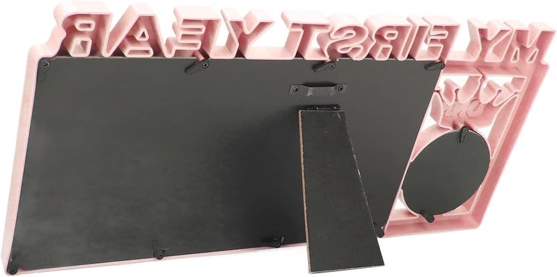 12 Months Picture Frames Durable Polished Baby Prints Photo Frame for Baby's Monthly Growth Best Young Mothers and Newlyweds Decoration and Gift Giving Plastic 15 X 7.3 X 0.6in (Pink) - Image 2