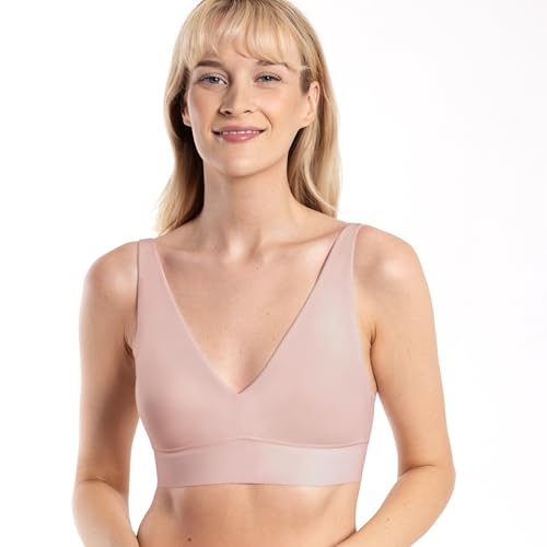 Floatley Cozy Wireless Plunge Bra for Women, Buttery Soft Comfort Seamless Everyday Bra with Embedded Pad Size XL - Image 1