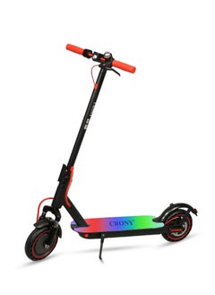 Crony W563 E-Scooter 250W Motor, 25-45KN/H Speed, 10-25KM Range, Front Suspension, Durable Honeycomb Tires,Smart App Control,Aluminum Alloy Frame, 100KG Max Load, 36V/7.8AH Battery,Easy Folding, LED Light Base, Commuter Electric Scooter for Adults & Kids, Portable, Lightweight Design, Durable Honeycomb Tires, Bluetooth Connectivity, Ideal for Daily Commute & Leisure Rides, 3-5 Hours Charging Time, Normal/Disc Brakes, IPX4 Waterproof, 7 Colors LED Deck Lights，Red  - Image 1