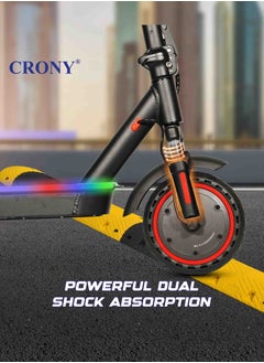 Crony W563 E-Scooter 250W Motor, 25-45KN/H Speed, 10-25KM Range, Front Suspension, Durable Honeycomb Tires,Smart App Control,Aluminum Alloy Frame, 100KG Max Load, 36V/7.8AH Battery,Easy Folding, LED Light Base, Commuter Electric Scooter for Adults & Kids, Portable, Lightweight Design, Durable Honeycomb Tires, Bluetooth Connectivity, Ideal for Daily Commute & Leisure Rides, 3-5 Hours Charging Time, Normal/Disc Brakes, IPX4 Waterproof, 7 Colors LED Deck Lights，Red  - Image 4