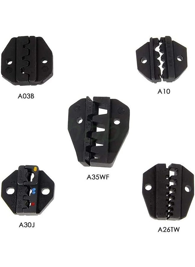 Generic 7PCS Crimping Tool Kit Professional Wire Stripper with 5 Interchangeable Die Sets Durable Wire Cutter Cable Plier Connector for Insulated Non-insulated Terminals or Ferrules with Oxford Bag  - Image 3