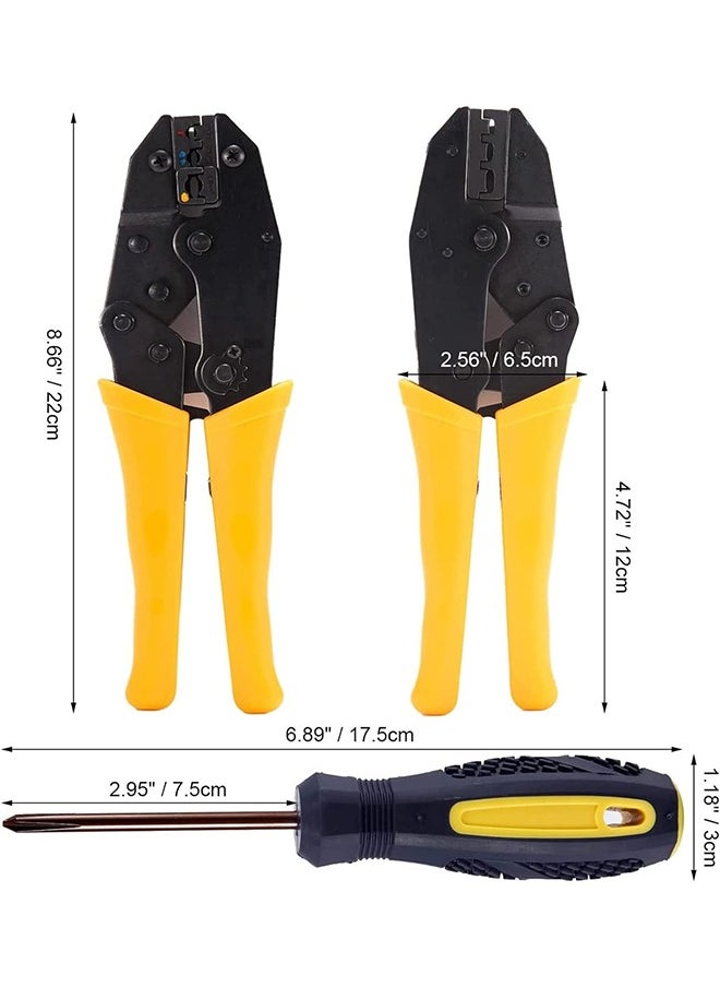 Generic 7PCS Crimping Tool Kit Professional Wire Stripper with 5 Interchangeable Die Sets Durable Wire Cutter Cable Plier Connector for Insulated Non-insulated Terminals or Ferrules with Oxford Bag  - Image 2