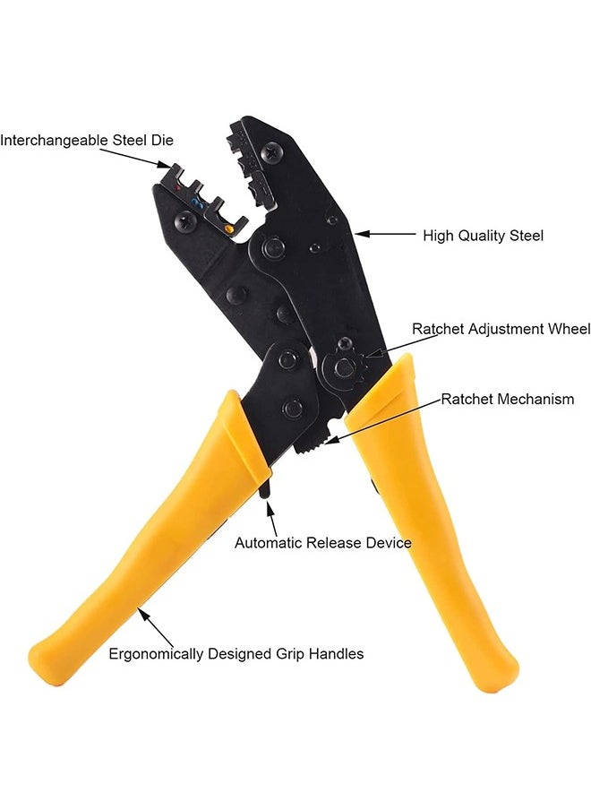 Generic 7PCS Crimping Tool Kit Professional Wire Stripper with 5 Interchangeable Die Sets Durable Wire Cutter Cable Plier Connector for Insulated Non-insulated Terminals or Ferrules with Oxford Bag  - Image 5