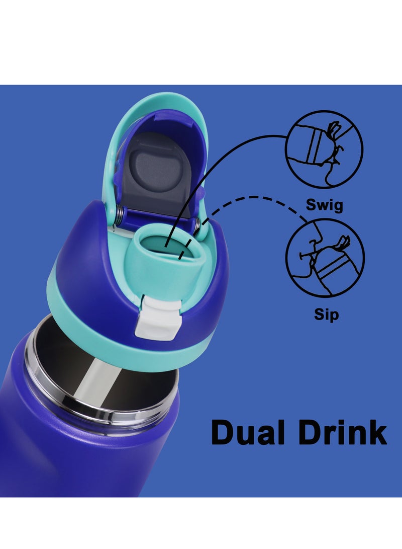 GIFUBOWA 24 oz Insulated Water Bottle with Handle 304 Stainless Steel Flask Wide Mouth Double Wall Vacuum Sports Water Bottle Keep Cold and Hot - Image 2