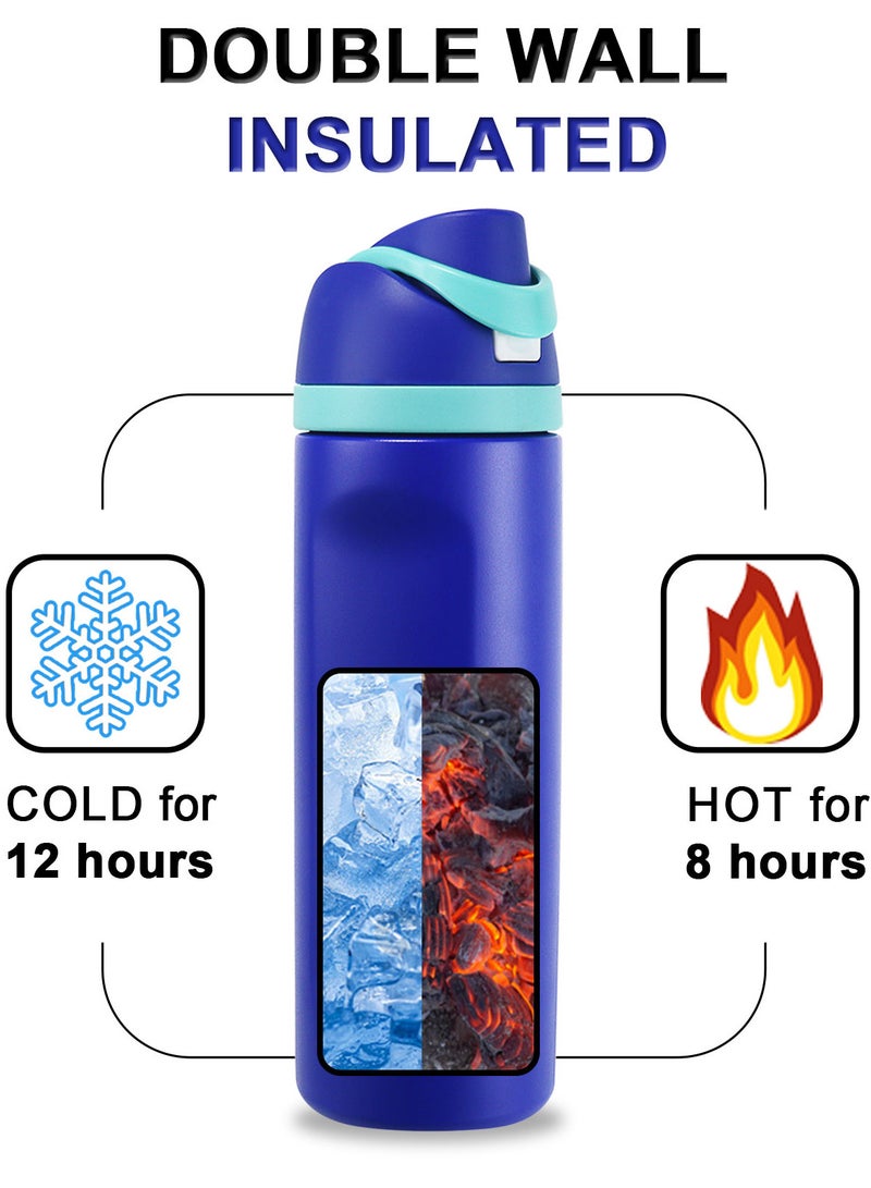 GIFUBOWA 24 oz Insulated Water Bottle with Handle 304 Stainless Steel Flask Wide Mouth Double Wall Vacuum Sports Water Bottle Keep Cold and Hot - Image 4