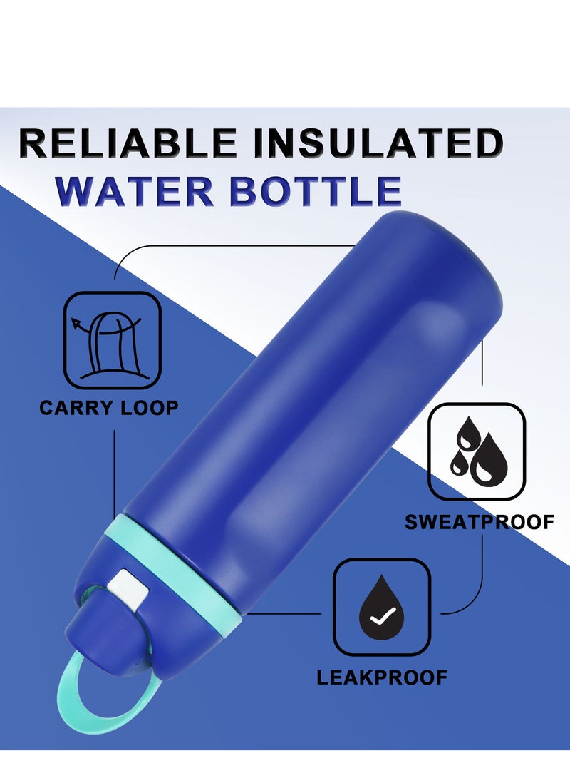 GIFUBOWA 24 oz Insulated Water Bottle with Handle 304 Stainless Steel Flask Wide Mouth Double Wall Vacuum Sports Water Bottle Keep Cold and Hot - Image 5