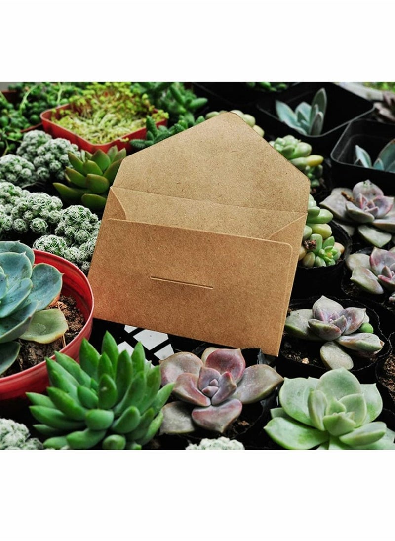 KASTWAVE - 60pcs Envolopes Retro Reusable Mini Size Brown Envelopes Kraft Paper Envelopes for Coins Business Cards - Image 1