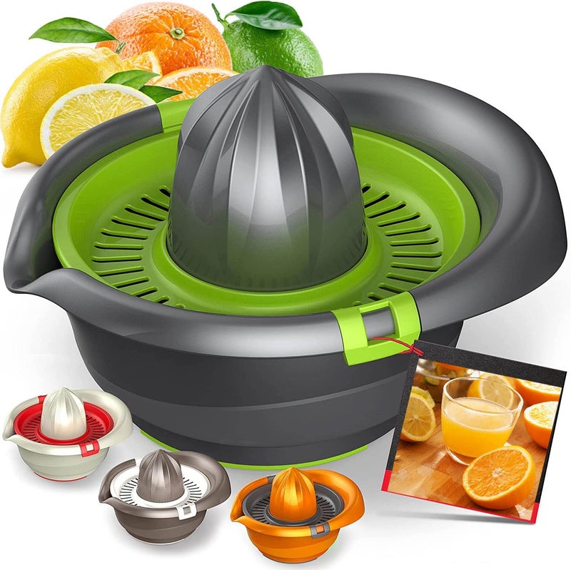 NOBILEA lockit Fruit juicer Orange Squeezer Bowl for Citrus Lemon Mausambi Strainer with Easy Pour Spout Lock It Hand Juicer maker Mosambi Press juice mixer - Image 1