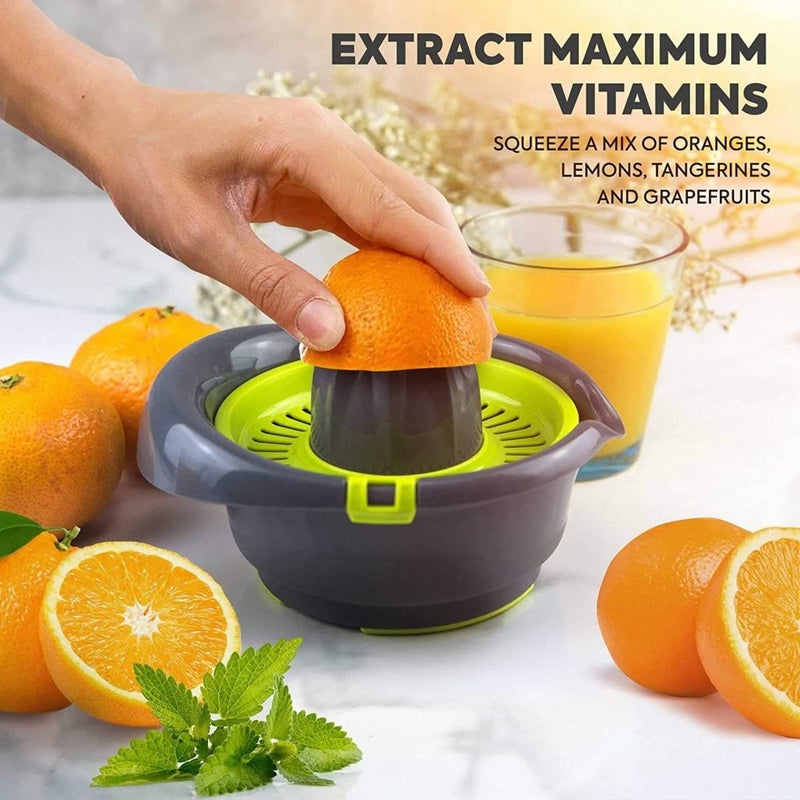 NOBILEA lockit Fruit juicer Orange Squeezer Bowl for Citrus Lemon Mausambi Strainer with Easy Pour Spout Lock It Hand Juicer maker Mosambi Press juice mixer - Image 5