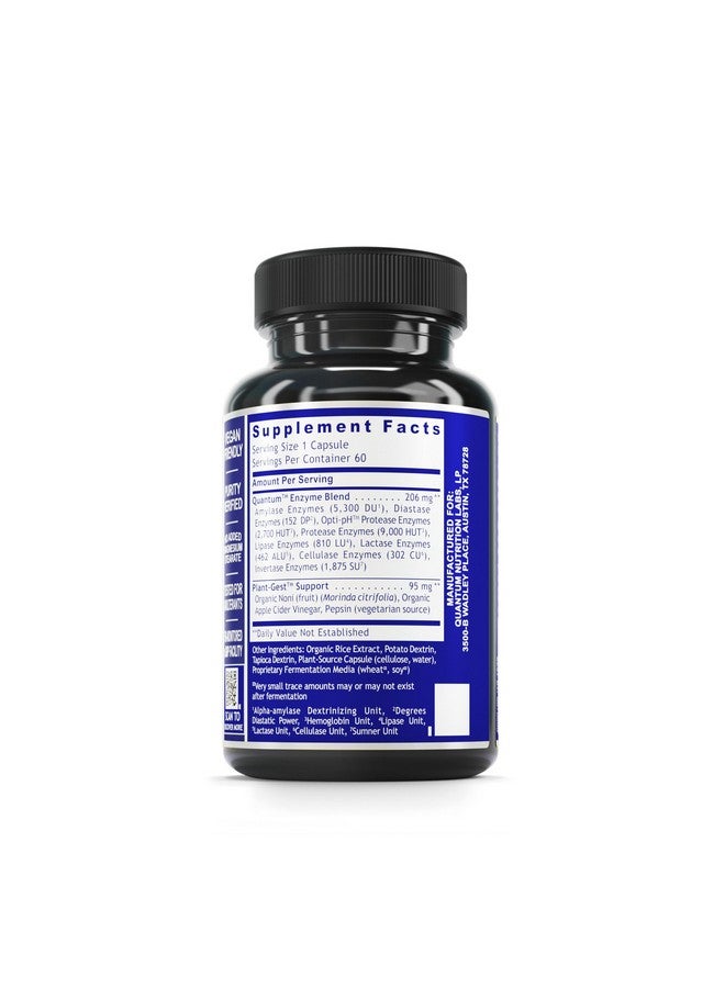 Quantum Nutrition Labs Quantum Digest - Digestive Health Enzymes for Women and Men, Digestion Support for Gut Health, Fully Active Vegan Enzyme Pills - 60 Vegetarian Capsules - Image 2