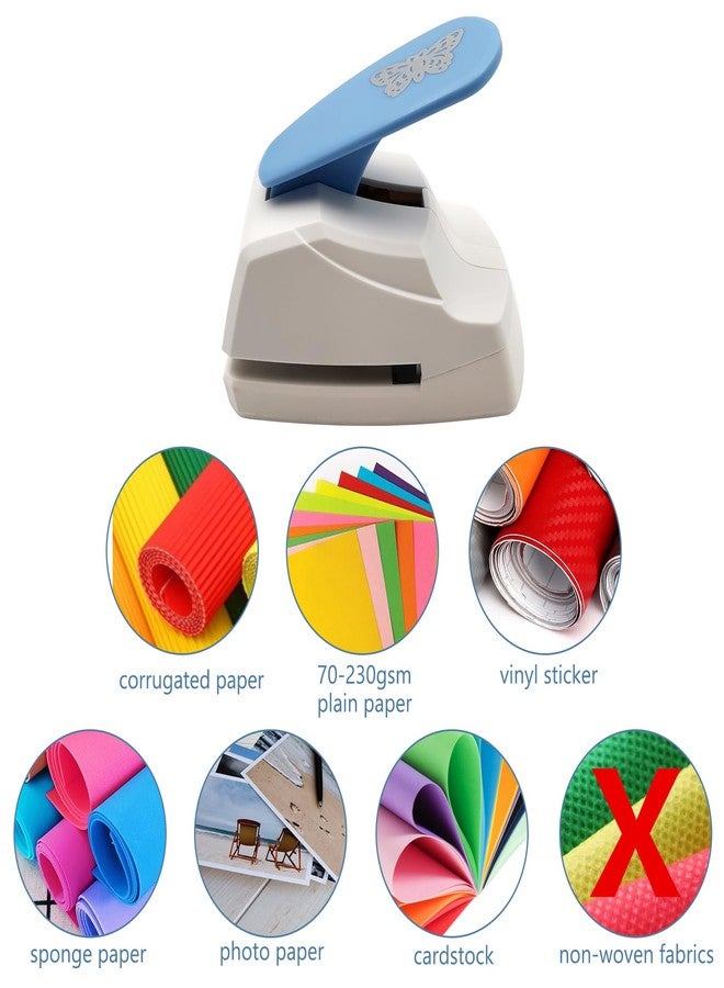 Ismosm Craft Punch 1-3/4'' Butterfly Punch Butterfly Shapes Craft Paper Cutter Puncher for Crafting on Card Stock, Plain Paper, Corrugated Paper, Sponge Paper, Photo Paper, Vinyl Sticker (Butterfly) - Image 2