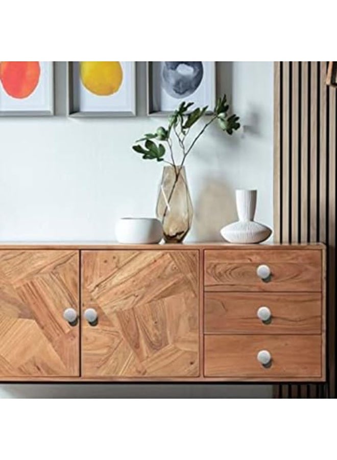 JZS Round Wood Cabinet Knobs,Kitchen Cabinet Knobs Drawer Knobs Dresser Knobs Zinc Knobs Drawer Pulls Door Knobs Dresser Drawer Handles Knobs for Dresser Drawers,12 Pack,White - Image 5