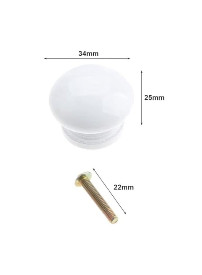 JZS Round Wood Cabinet Knobs,Kitchen Cabinet Knobs Drawer Knobs Dresser Knobs Zinc Knobs Drawer Pulls Door Knobs Dresser Drawer Handles Knobs for Dresser Drawers,12 Pack,White - Image 2