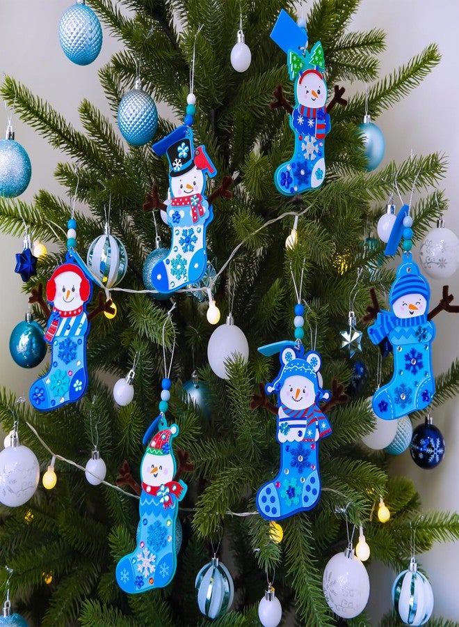 Winlyn 24 Sets Christmas Craft Kits Winter Crafts DIY Snowman Stocking Ornaments Decorations Snowman Snowflakes Foam Stickers Arts and Crafts for Kids Classroom Art Activities Holiday Party Favors - Image 4