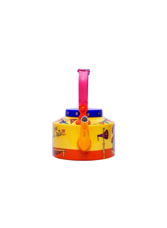 A Krazy Mug كوب مجنون مزخرف يدويًا ومصمم يدويًا بتصميم تقليدي لزوجين من البنجاب مع إبريق شاي ألمنيوم ملون (1.25 لتر) - Image 2