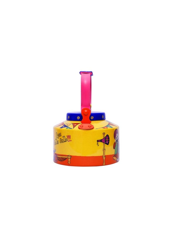 A Krazy Mug كوب مجنون مزخرف يدويًا ومصمم يدويًا بتصميم تقليدي لزوجين من البنجاب مع إبريق شاي ألمنيوم ملون (1.25 لتر) - Image 3