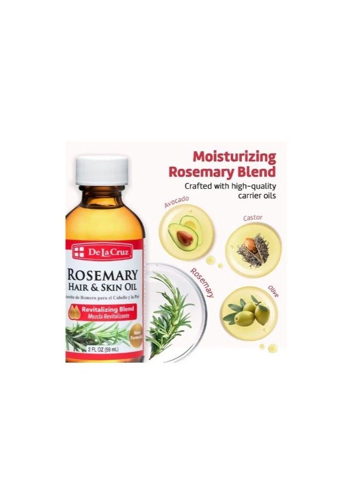 De La Cruz Rosemary Oil Blend Moisturizer with Castor, Avocado and Olive Oil - Topical Use Only 2 FL. OZ. (59 mL)  - Image 2