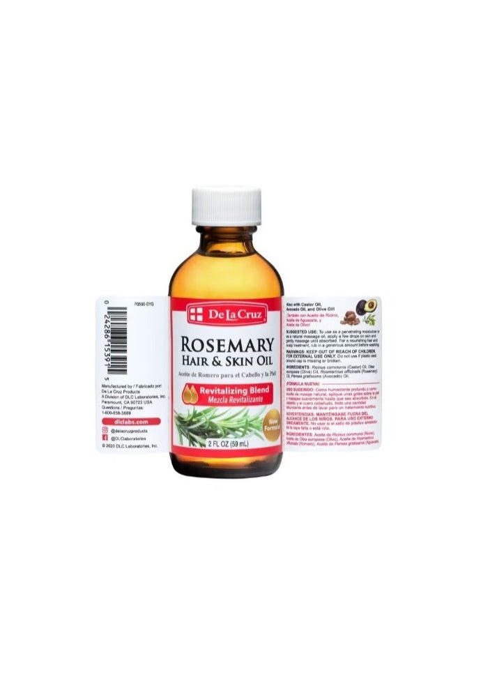 De La Cruz Rosemary Oil Blend Moisturizer with Castor, Avocado and Olive Oil - Topical Use Only 2 FL. OZ. (59 mL)  - Image 3