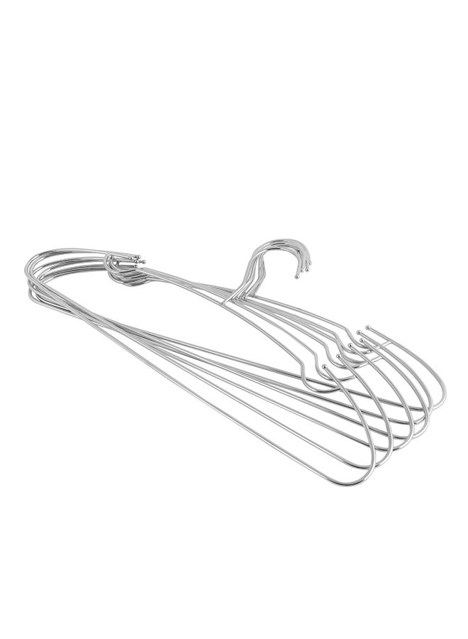 Royalford 6 Pcs Clothes Hanger Set Anti Skid Design Durable Iron Construction 40X20 Cm Silver - Image 3