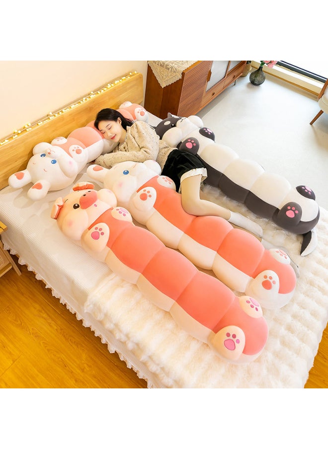 Generic - Caterpillar Pillow For Girls To Sleep With Legs And Side Sleeping, Customized Logo Pattern Long Pillow Pillow Plush Toy-Specification:130cm Caterpillar Pillow-Color:Rabbit Style - Image 1