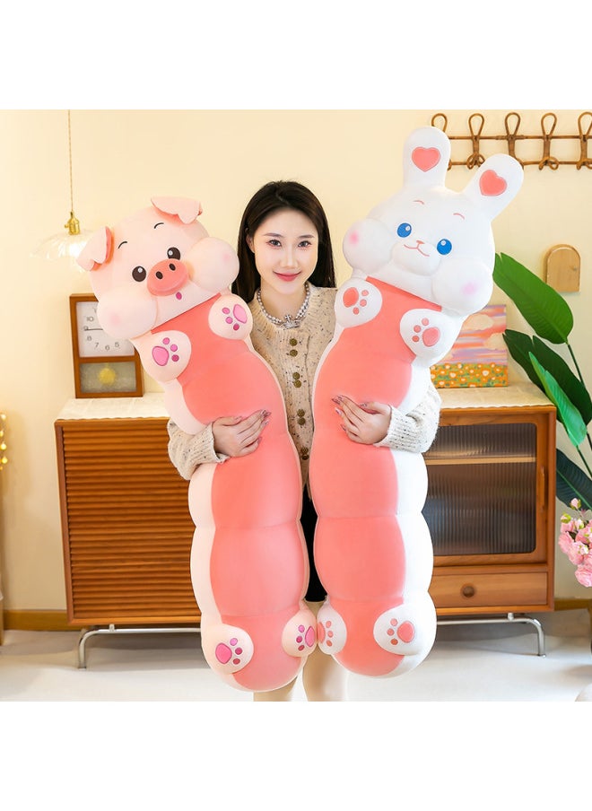 Generic - Caterpillar Pillow For Girls To Sleep With Legs And Side Sleeping, Customized Logo Pattern Long Pillow Pillow Plush Toy-Specification:130cm Caterpillar Pillow-Color:Rabbit Style - Image 1