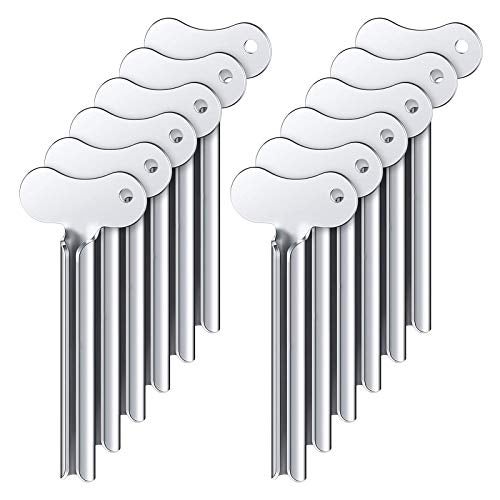 ZOCONE Toothpaste Squeezer, 12pcs Metal Tube Squeezer Key Stainless Steel Toothpaste Roller Tube Wringer for Paint, Cream, Cosmetic and Hair Dye(A) - Image 1