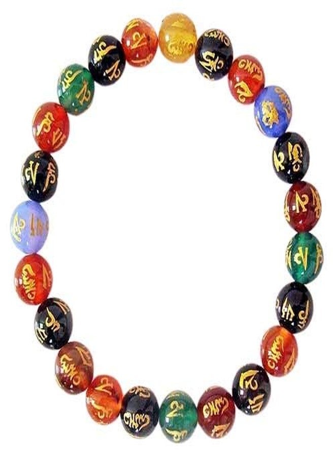 Trishakti PRODUCTS - The life healing products Natural Original Crystal stone Om Mani Padme Hum Crystal Charm Bracelets Stretchable Band (Multi_III) - Image 1