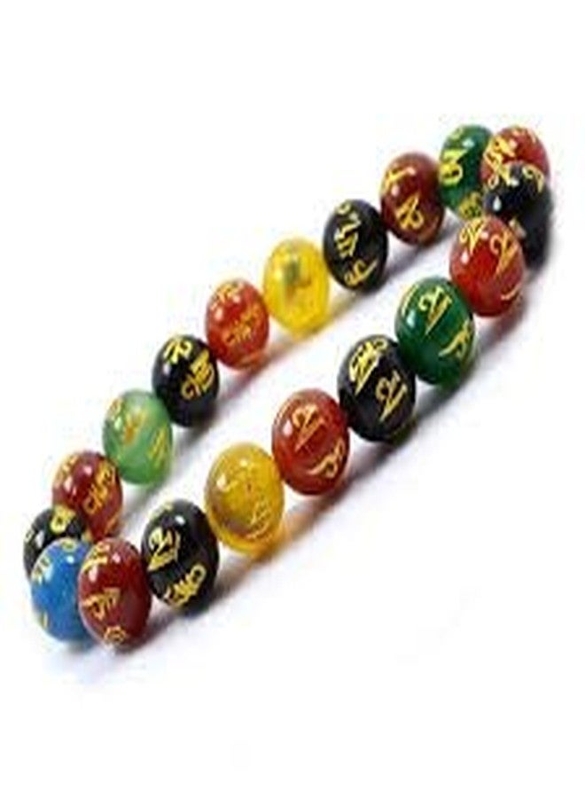 Trishakti PRODUCTS - The life healing products Natural Original Crystal stone Om Mani Padme Hum Crystal Charm Bracelets Stretchable Band (Multi_III) - Image 3