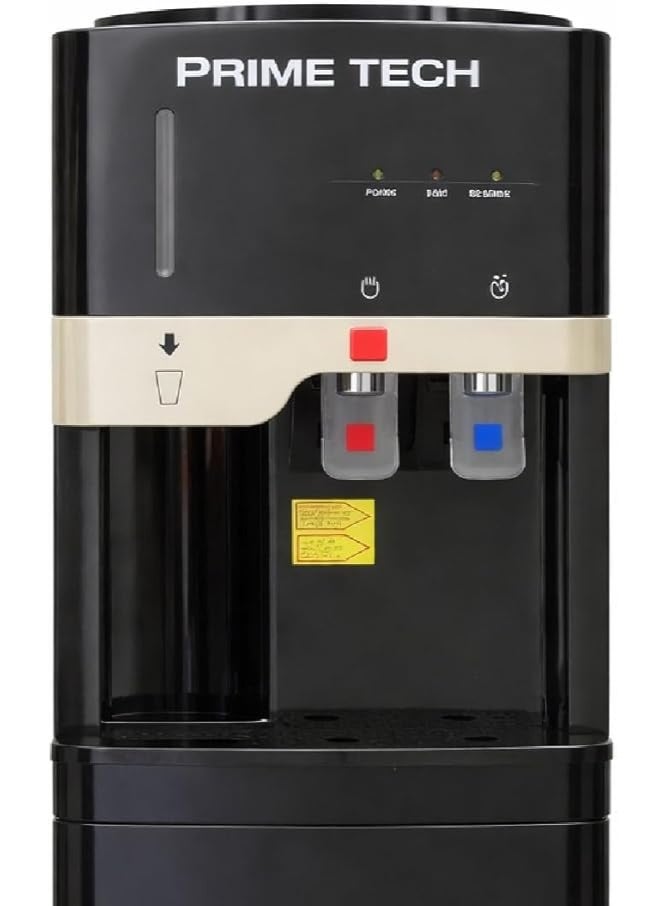 PRIME TECH water dispenser with cabinet PT-202B, hot and cold, 2 taps, cup holder, black color - Image 4