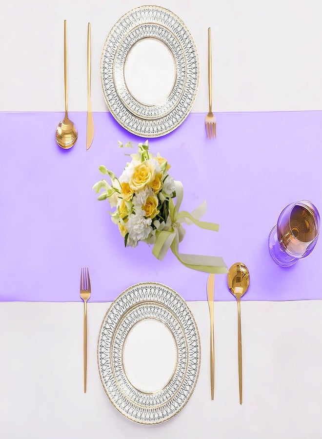 SHEJIZE 2 Pack Lavender Satin Table Runner 12x108 Inches Long, Bright Silky Smooth Satin Table Runner Table Decor for Wedding Banquet Christmas Prom Event Birthday Party - Image 3