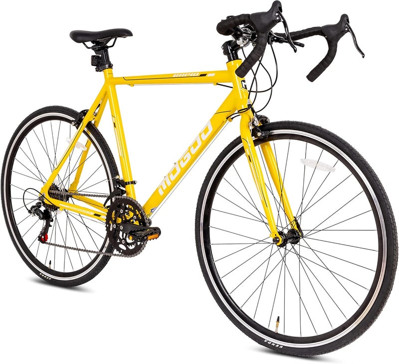 MOGOO Rapid 700C Road Bike | 14 Speed Shimano Drivetrain | Lightweight Aluminum Alloy FrameKenda Tires | Caliper Brakes | Yellow Color - Image 2