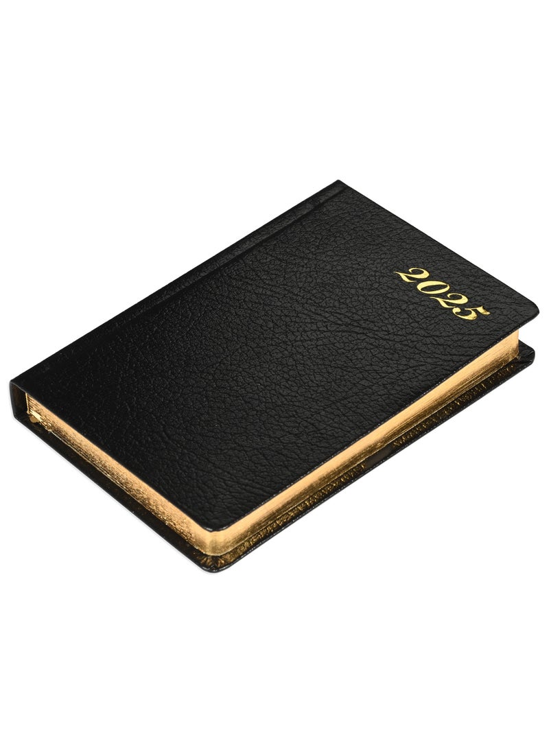 FIS FIS Golden Bonded Leather Pocket Diary 2025 (English) Black - FSDI10EGB25BK  - Image 1