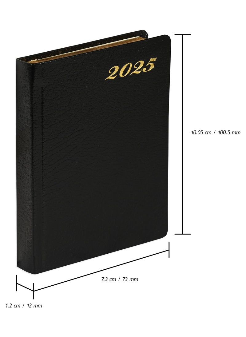 FIS FIS Golden Bonded Leather Pocket Diary 2025 (English) Black - FSDI10EGB25BK  - Image 4