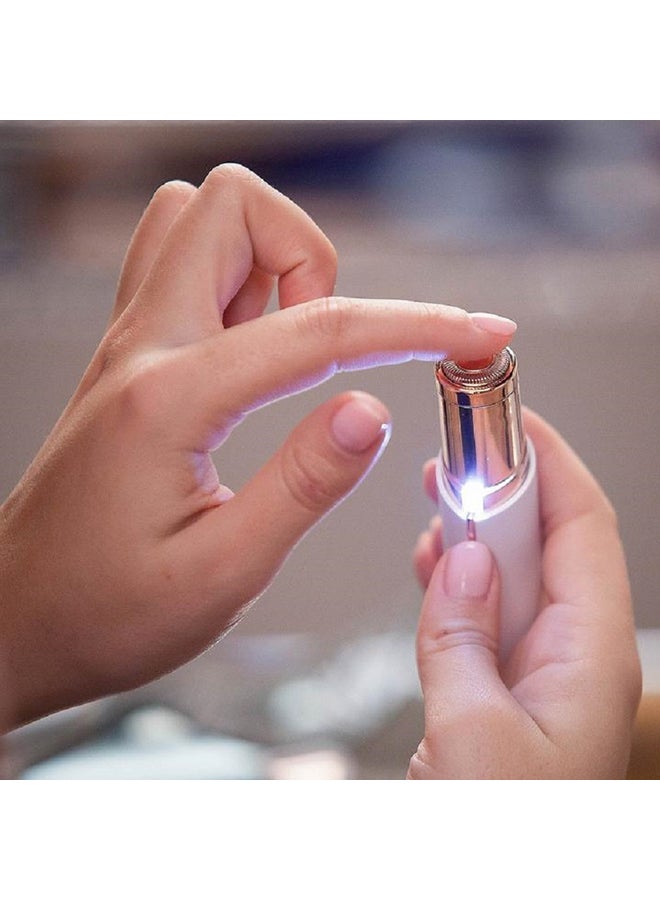 MARGOUN Facial Hair Remover Gentle Painless Instant Electric Shaver Portable Ladies Epilator for Face with Built-in Light White/Rose Gold - Image 5