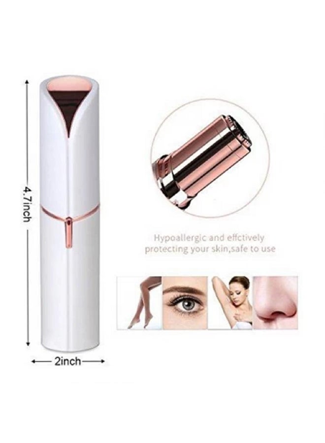 MARGOUN Facial Hair Remover Gentle Painless Instant Electric Shaver Portable Ladies Epilator for Face with Built-in Light White/Rose Gold - Image 4