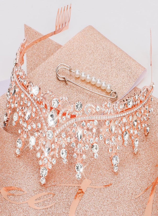 CIEHER Sweet 16 Sash, Rose Gold Crown, Pearl Pin Set - Birthday Party Decorations, Tiara, Gift for Girls - Image 5