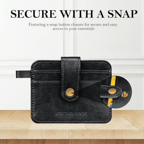 GIOVANNY Card Holder for Men - Slim Leather Credit/ATM Card Wallet for Men | GVN-CRD-BLKCH - Image 2