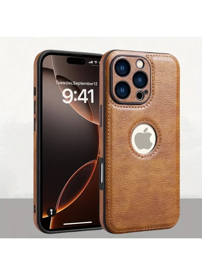 Temu Premium vegan faux leather case offers classic luxury and a sleek slim design with full shockproof protection, retro design, durable cover compatible with iPhone 13 Pro Max