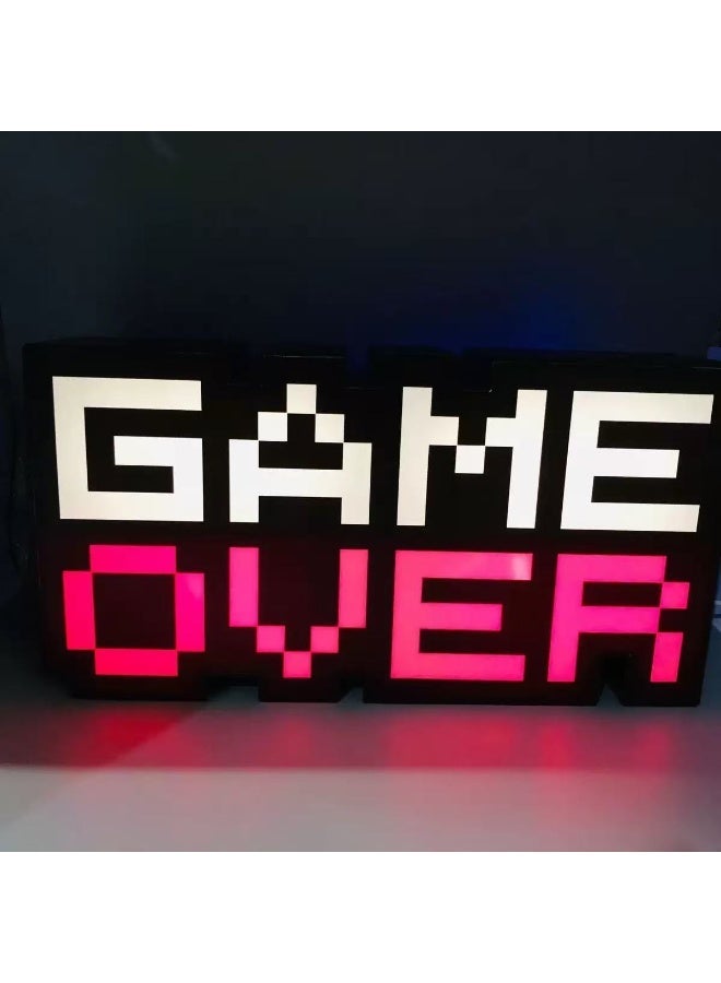 Goolsky Game Over Neon Sign, Dimmable LED Neon Sign for Wall Neon Light, Neon Signs for Gamer Game Room Decor Bedroom Wall Gaming Wall Decoration - Image 1
