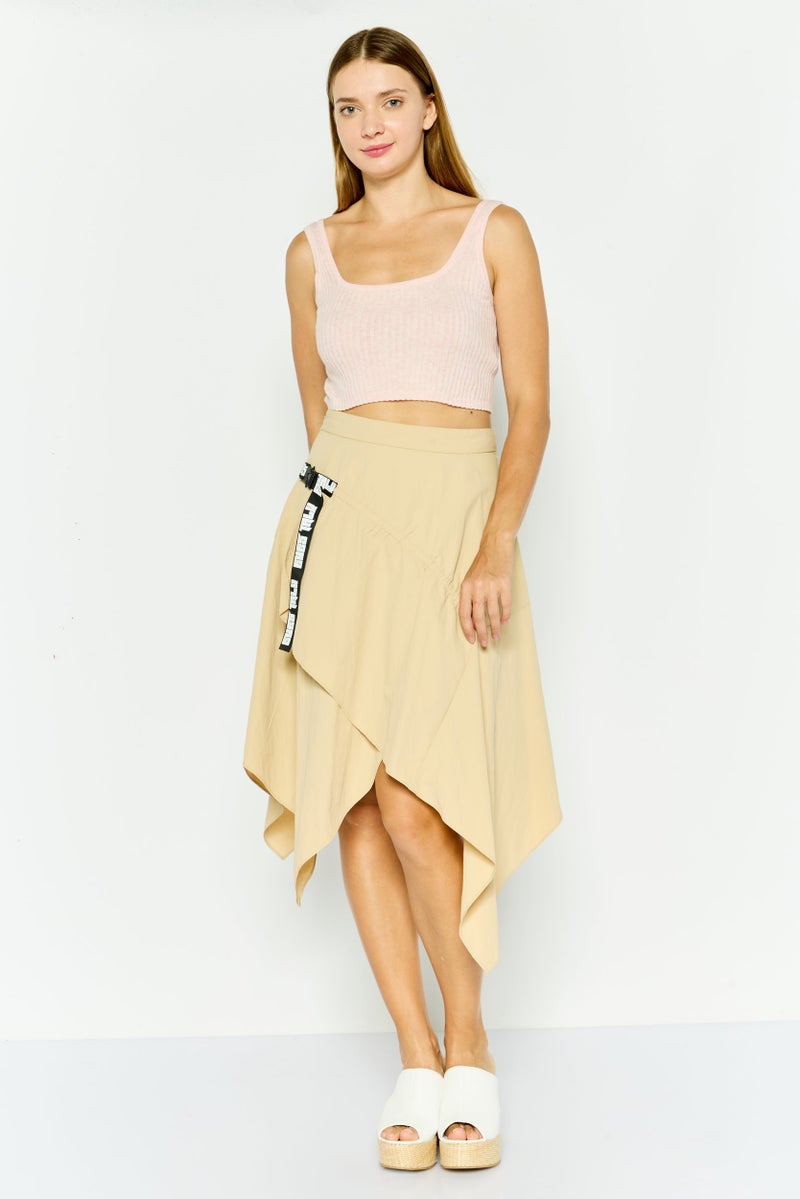 ONLY تنورة ميدي بسيطة للنساء، بيج - Image 4