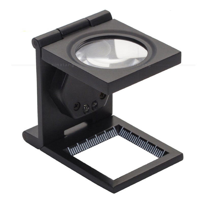 10x folding all metal two LED lights, cloth mirror, printing paper dot, textile scale magnifying glass - Image 1