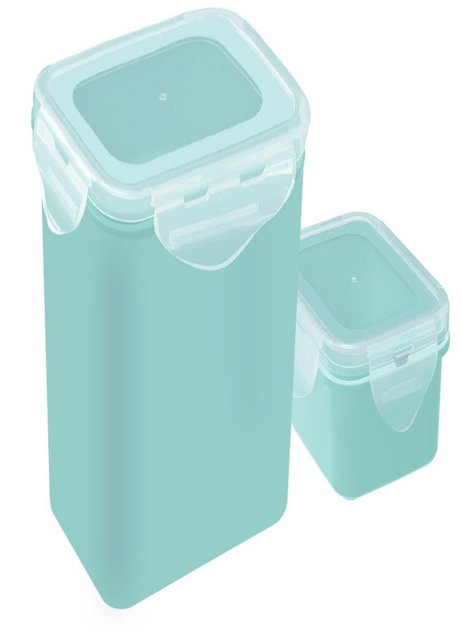 All Time Plastic Lock And Safe Storage Container Set Of 2|Airtight & Food Grade Safe Container|Microwave & Freezer Safe| Kitchen Storage Container|Multipurpose Jar, 100 Ml & 500 Ml| Mint Color - Image 1