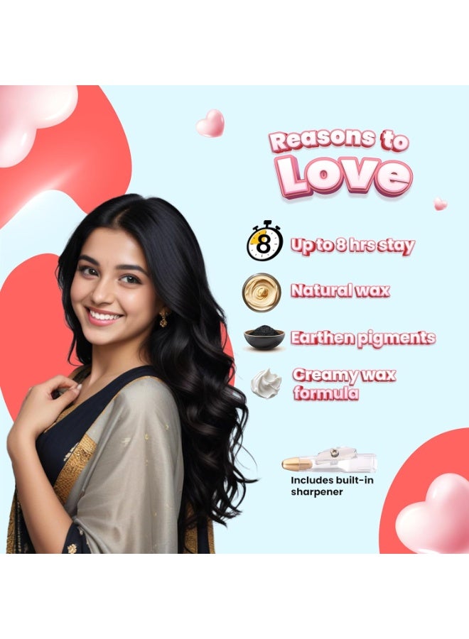 دازلير قلم حواجب دازلر مع مبراة | مقاوم للماء | يدوم طويلاً | تركيبة شمعية كريمية | غني بزيت الكرنوبا وزيت الخروع | بني - 1 | عبوة من 6 أقلام | 9 غرام - Image 2