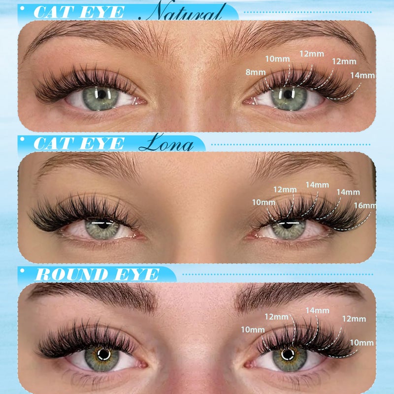 Pawotence Lash Clusters Kit Wispy Lash Extension Kit 8-16mm Natural Cluster Eyelash Extension Kit Individual Lashes 154pcs Eyelash Clusters with Lash Bond and Seal, Lash Tweezers for Self Use - Image 2