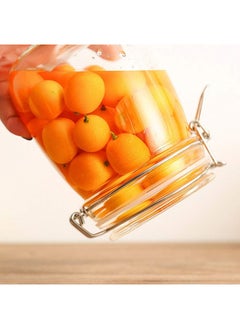 Mash Clip Jar Medium 34oz Glass Food Storage Jars with Airtight Clamp Lids, Air Tight 1000ml Clear Preserving Seal Wide Mouth Containers with Wire Clips Fastening Large Kitchen  - Image 5