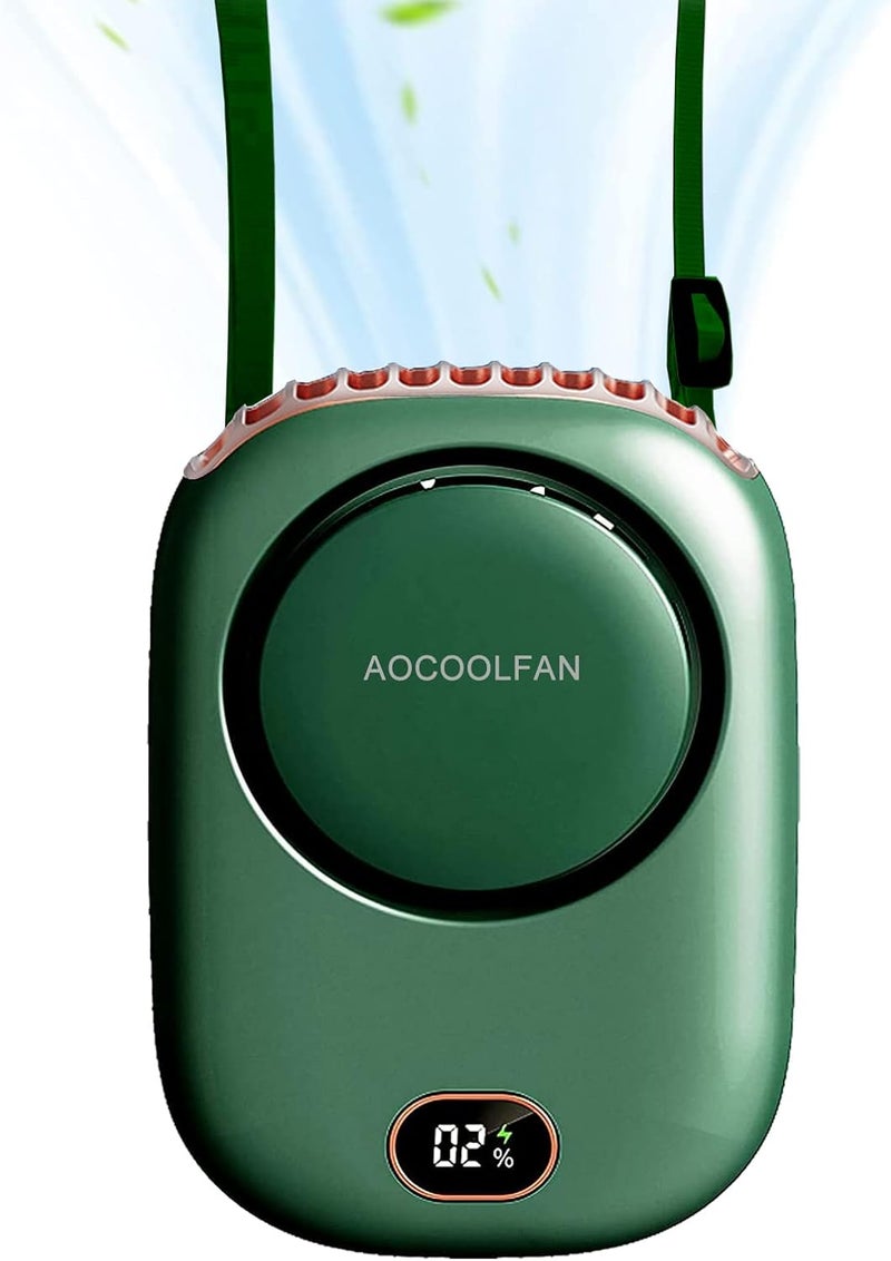 AOCOOLFAN Portable Neck Fan, Handheld Mini Fan Small Personal Fan, Hand Held Fan USB Rechargeable Eyelash Fan for Kids Girls Boys Woman Man Home Outdoor Travel (Green) - Image 1
