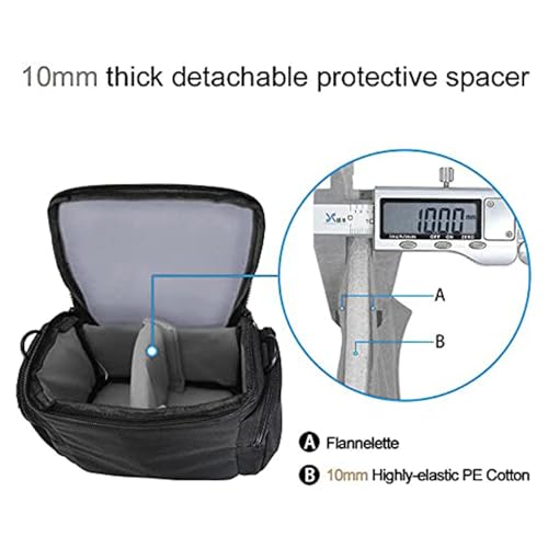CADeN Compact Camera Shoulder Crossbody Bag Case Compatible for Nikon, Canon, Sony SLR/DSLR Mirrorless Cameras and Lenses Waterproof(1.0 S, Black) - Image 3