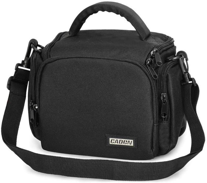 CADeN Compact Camera Shoulder Crossbody Bag Case Compatible for Nikon, Canon, Sony SLR/DSLR Mirrorless Cameras and Lenses Waterproof(1.0 S, Black) - Image 1