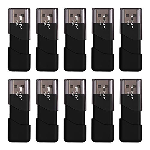 PNY 16GB أداة تخزين USB 2.0 فلاش درايف، أسود 10 عدداً (عبوة من 1) - Image 1